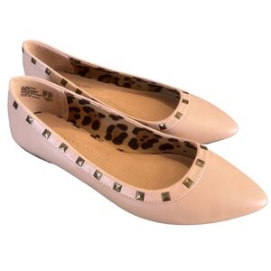 Christian Siriano for Payless Size 8.5 Nude Point Toe Flat w. Brass Studs